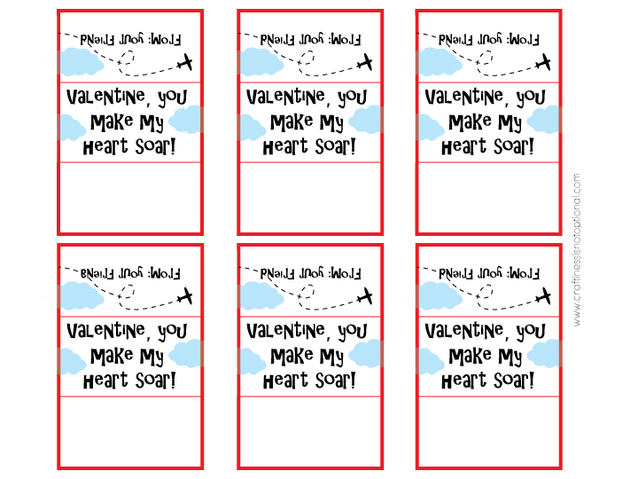 Airplane Valentine With FREE Printables 