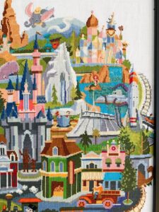 Disneyland map cross stitch project